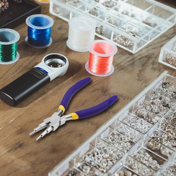 DIY de la Joyería Conjuntos de herramientas Con Acero al Carbono alrededor de la Nariz Alicates Y Joyería de Cobre de Alambre Para la fabricación de joyas de Herramientas de Color Mezclado F70