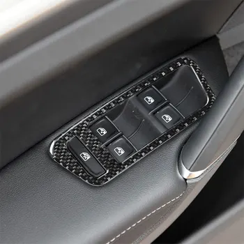 Coche de Fibra de Carbono de la Ventana de Control del Interruptor del Panel de la Decoración del Marco de la Cubierta para Volkswagen VW Golf 7 GTI MK7 2013-2017 de los accesorios del coche