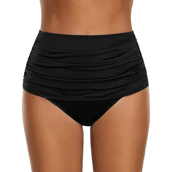 2020 de la Mujer de Talle Alto, Nadar Inferior Acanalada Bikini Traje de baño Tankini Escritos Más el Tamaño de talle alto, sexy bikini set Envío de la Gota
