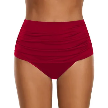 2020 de la Mujer de Talle Alto, Nadar Inferior Acanalada Bikini Traje de baño Tankini Escritos Más el Tamaño de talle alto, sexy bikini set Envío de la Gota
