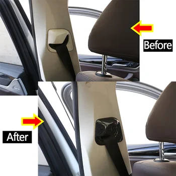 Para BMW X3 G01 2018 2019 2020 Interior del Coche del ABS de Fibra de Carbono Frente Cinturón de Seguridad de la Tapa del Armazón de Accesorios decorativos