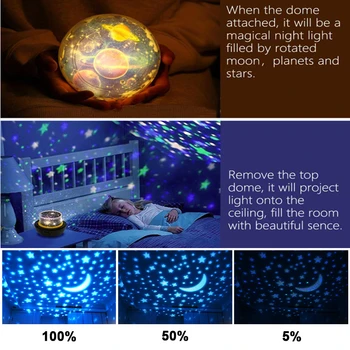 LED Proyector de Estrellas las Luces de la Noche Para Rotar la Tierra y la Luna de la Lámpara para Niños Regalos Para los Niños Decoración de la Habitación