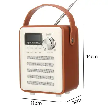 DAB manos libres Receptor de FM, Reproductor de Audio USB de la Radio Digital Retro MP3 Pantalla LCD Portátiles Recargables de bluetooth de la Madera