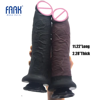 FAAK enorme consolador de silicona 11.2 pulgadas super largo pene realista con ventosa grande dick los juguetes sexuales para mujeres sexo adulto productos