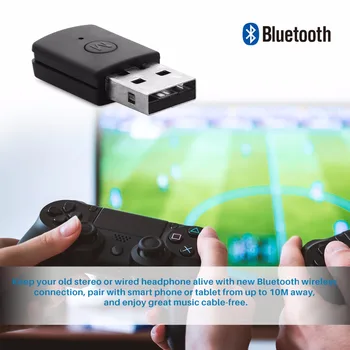 3.5 mm Adaptador USB Dongle Bluetooth 4.0 EDR USB para PS4 estabilidad en el Rendimiento de los Auriculares Bluetooth con cable macho a hembra