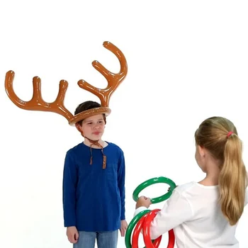 La navidad Inflable de la Cornamenta de Reno Sombrero tira del Anillo Kerst Navidad y Año Nuevo Partido Juego de Juguetes para niños