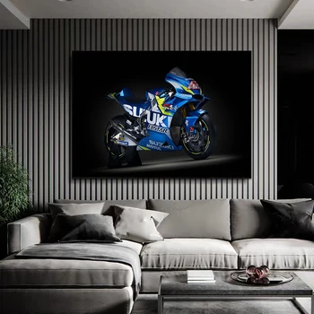 El estilo moderno color Azul Super Motocicleta Carteles y Grabados, Pinturas en Lienzo de Arte de Pared de Fotos para Vivir Decoración de la Habitación (Sin Marco)