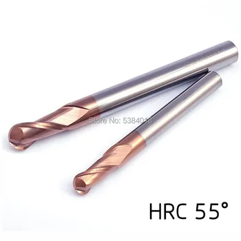 TUGE HRC55 2 Flauta de Acero de Tungsteno de Fresa de Metal de Aleación de Herramientas de Fresado de Bola Molino de Extremo de la Nariz De Metal Cortador de Carburo de Fresado c