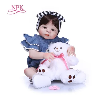 NPK 57cm Completa del Cuerpo de Silicona Reborn Baby Doll Realistas hechos a Mano de Vinilo Adorable Realistas Niño Bebe de Verdad a los Niños Playmates Toys