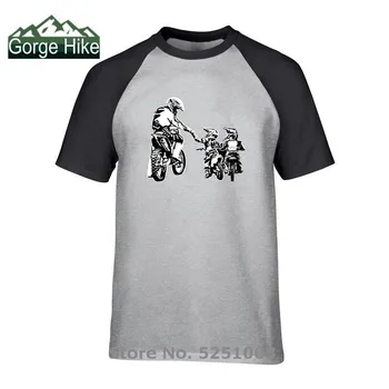 Motocicleta de Motocross Ciclista de Papá Y los Niños de Bici de la Suciedad Pilotos de Regalo de camisetas Vintage para el día del Padre cumpleaños camiseta de Padre-hijo T-shirt