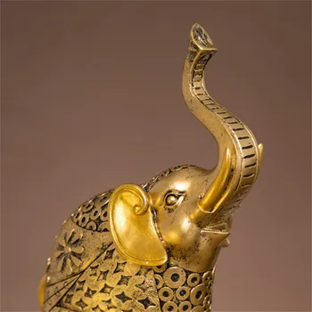 Moderno Abstracto Negro Elefante Estatua de Resina de Adornos de Decoración del Hogar accesorios de Regalo Geométrica de la Resina de Elefante de Oro de la Escultura