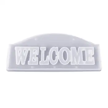 Diy carta de bienvenida molde de cristal epoxi molde bienvenido a la palabra carta de bienvenida de la decoración de la lista molde de silicona Accesorios