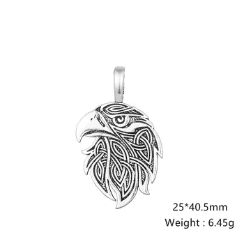 Anzuelo Viking Raven Colgante Irlandés Nudo Nórdico Odin Raven Fenrir Collar Amuleto Talismán Encantos De La Moda De La Joyería Para Hombre