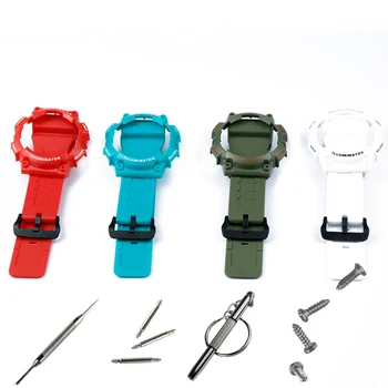 Ver los accesorios hebilla adecuado para Casio correa de resina caso de los hombres reloj con AQ-S810W AQS810WC de los deportes de la prenda impermeable de la banda de reloj