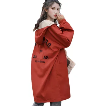 BF Estilo de Doble cara de Desgaste de las Mujeres Cazadora NUEVA Primavera de la Capa de corea Sueltas de Gran tamaño Mucho las Prendas de abrigo Estudiante con Capucha Abrigo