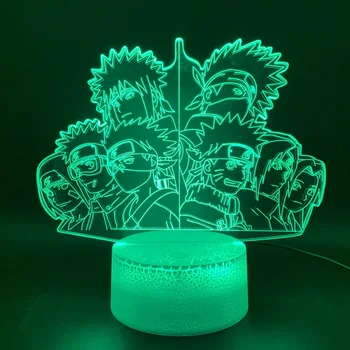 3d Óptica Lámpara de Anime Naruto Equipo 7 Kakashi Figura Office Hogar Decoración Luz Lámpara de Mesa de los Niños de Regalo de Niño Led Luz de la Noche