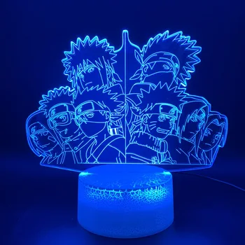 3d Óptica Lámpara de Anime Naruto Equipo 7 Kakashi Figura Office Hogar Decoración Luz Lámpara de Mesa de los Niños de Regalo de Niño Led Luz de la Noche