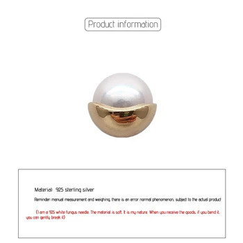 925 Plata Esterlina Pin Nuevo regalo de Año en año 2021 Pequeña y delicada perla de oro granos de dormir sin recoger estilo lindo