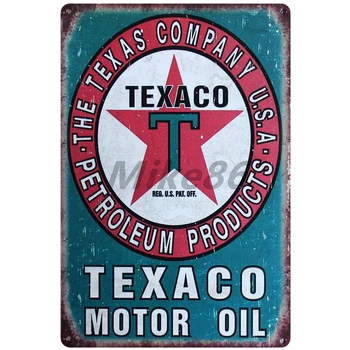 [ Mike86 ] TEXACO, Mobil STP Castrol aceite de Motor de Estaño Señal Placa de Metal Cartel de Pintura Personalizada Garaje Decoración Clásica de Arte LT-1689