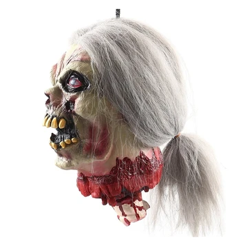 Patygr Halloween Zombie Cabeza Colgante Sangrienta Partes de un Muerto de Miedo Colgando Cabeza Cercenada Decoraciones para la Fiesta de Halloween Props NUEVO