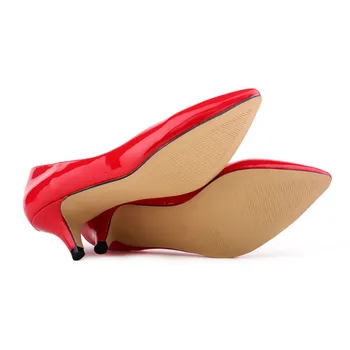 6 cm de Alto Tacones Concisa de las Mujeres Zapatos de 2020 Otoño Punta del Dedo del pie de las Mujeres de las Bombas Superficiales del Cuero de Patente OL Señora de la Oficina Zapatos de Dulces de Colores