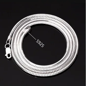 BOCAI nuevo real s925 plata esterlina de platino plateado hombre collar de la serpiente hueso de la cadena coreana de la moda de los hombres y de las mujeres collar de pareja