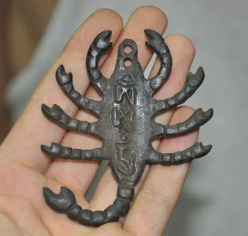 De navidad, el Viejo Tíbet bronce 5 de veneno de Escorpión estatua de Exorcismo del Mal espíritu amuleto Colgante de halloween