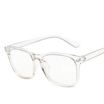 Vintage plaza de gafas de las mujeres de la marca del diseñador retro cómodo luz anteojos de marco negro y transparente de las gafas de espejo común y corriente