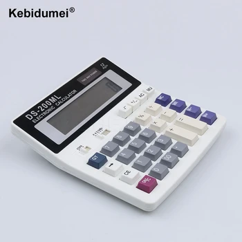 Kebidumei Electrónico de Oficina Calculadora DS-200 ml de 12 Dígitos Grandes Teclas de Ordenador Equipo Multi-funcional de la Batería de la Calculadora