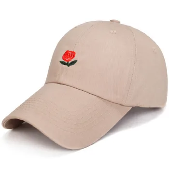 Rosa gorra de béisbol para las mujeres del bordado de la flor de papá hat cap el rapero de algodón hembra tapa de los deportes al aire libre hombres snapback hat hueso