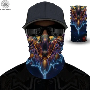 La impresión 3D de la Personalidad Divertida Lobo Maravilla de la Magia de la bufanda Multifunctiona Pañuelo de Cuello caliente calles de harajuku Magia Bufanda Diadema