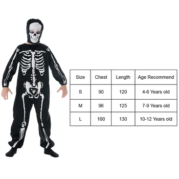 Eraspooky Día de los Muertos Esqueleto Cosplay Niños de Disfraces de Halloween para niños de Miedo Cráneo del Zombi de la Novia Parte del Grupo de disfraces
