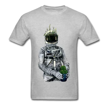 Cactus T-shirt Hombres Astronauta Camiseta 3D Camiseta Geek Tops Negro Camisetas de Verano de Algodón de la Ropa Nueva que Viene de Manga Corta Mayorista