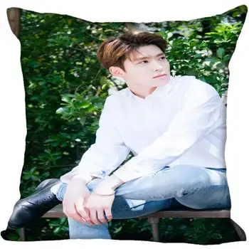Personalizado Kpop NCT JaeHyun Impreso Fundas de almohada de seda Cuadrado 40x40,35x35cm Un Lado de la funda de Almohada de Satén de Logotipo Personalizado
