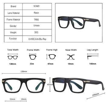 ASÍ&EI Retro Cuadrados Claro Anti-Blu-Ray Gafas de TR90 Mujeres Gafas de Marco de los Hombres de la Moda Óptica Anteojos de Marco Ordenador de las Gafas