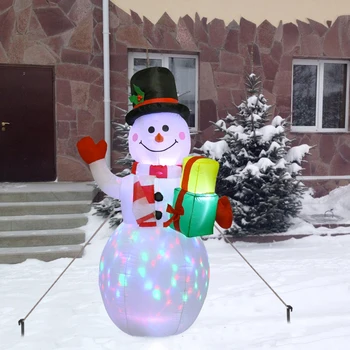 LED Iluminado muñeco de Nieve Inflable Bomba de Aire de la Lámpara de Noche Decoraciones de Navidad Gigante de Santa Claus con la Muleta de Navidad Props Decoración
