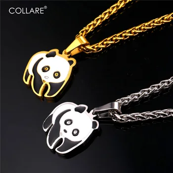 Collare Panda Colgante De Acero Inoxidable Color Oro Anime Mayorista De Accesorios De Animales De La Joyería De China Signo Del Collar De Las Mujeres P132
