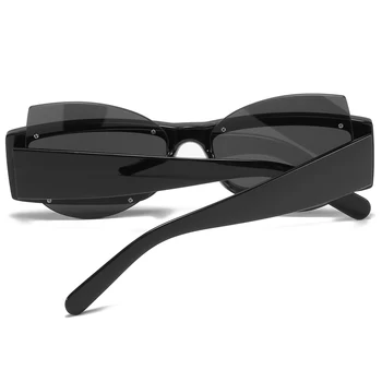Peekaboo cuadrado negro gafas de sol de las mujeres de ojo de gato de color marrón uv400 2021 de la moda de las señoras gafas de sol de la vendimia de la primavera de decoración