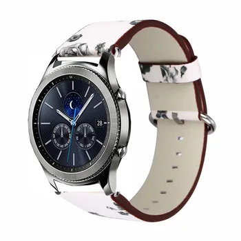 Correa de cuero para samsung Galaxy reloj 46 gear 2 s3 pulsera Zenwatch amazfit 2s/1 paso Huawei reloj GT 2 pro de la Flor de la banda