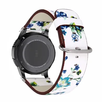 Correa de cuero para samsung Galaxy reloj 46 gear 2 s3 pulsera Zenwatch amazfit 2s/1 paso Huawei reloj GT 2 pro de la Flor de la banda