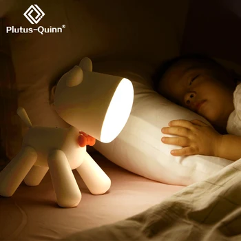 2020 Cachorro Led Lámpara de Noche para los Niños 1200mAh Recargable ELK las Luces de la Noche Ajustar el Brillo de la lámpara de mesa para el Hogar en Dormitorio