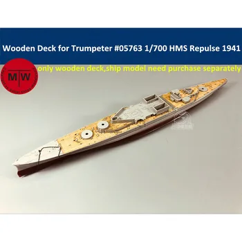 Escala 1/700 de Madera de la Cubierta para el Trompetista 05763 HMS Repulse 1941 Modelo de Buque Kits