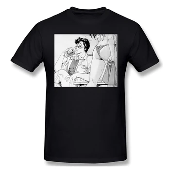 City Hunter T-Shirts para Hombres Ryo Saeba Pervertido Divertida camiseta con cuello redondo de Algodón T Camisa