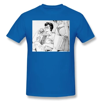 City Hunter T-Shirts para Hombres Ryo Saeba Pervertido Divertida camiseta con cuello redondo de Algodón T Camisa