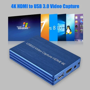 4K HDMI a USB 3.0 Tarjeta de Captura de Vídeo +Tipo-C a Usb3.0 Convertidor Pro(Azul)
