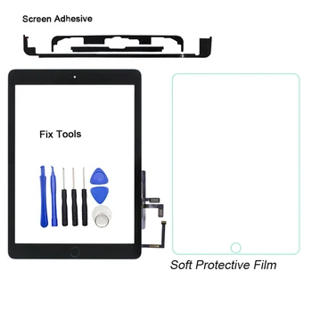 1Pcs Con el botón de Inicio (Original) Digitalizador de Pantalla Táctil del Panel Externo Para iPad de 9,7 (2017 Versión) A1822 A1823 Frontal Lente de Cristal