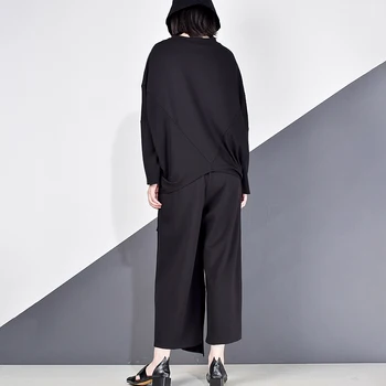 XITAO Patchwork Bolsillo de los Pantalones de las Mujeres Ropa de Estilo 2020 Otoño Tendencia de la Moda de Nueva Elástica de la Cintura Recta Longitud de Tobillo GCC3978