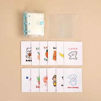 Creativo Lindo Transparente 3 del Anillo de Mini hojas Sueltas de la Mano de la Libreta de Estudiante Portátil Cuaderno de anillas Kawaii útiles Escolares