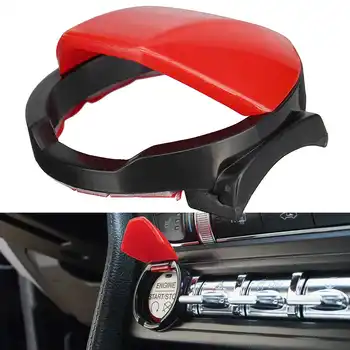 Coche rojo de arranque del Motor Parada de Un Botón de la Llave de la Puntada de la Cubierta de la Moldura de la Tapa de ABS Para Ford Para el Mustang 2016 2017 2018