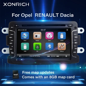 Xonrich AutoRadio Coche Reproductor de DVD Para Logan2 Lada Xray 2 Duster Renault Captur Dacia Sandero 2 Dokker de Navegación GPS Multimedia